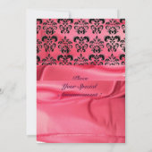 DAMASK EDELSTEEN MONOGRAAM zijde roze Kaart (Achterkant)