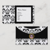 DAMASK EDELSTEEN MONOGRAM, 2 platina Visitekaartje (Voorkant / Achterkant)