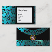DAMASK EDELSTEEN MONOGRAM, 2 topaas, paars Visitekaartje (Voorkant / Achterkant)