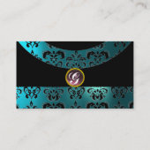DAMASK EDELSTEEN MONOGRAM, 2 topaas, paars Visitekaartje (Achterkant)