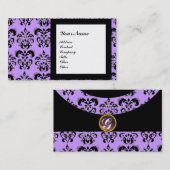 DAMASK EDELSTEEN MONOGRAM, 2 topaas, paars Visitekaartje (Voorkant / Achterkant)