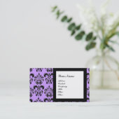 DAMASK EDELSTEEN MONOGRAM, 2 topaas, paars Visitekaartje (Staand voorkant)