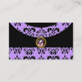 DAMASK EDELSTEEN MONOGRAM, 2 topaas, paars Visitekaartje (Achterkant)