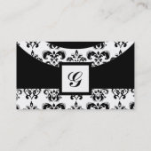 DAMASK EDELSTEEN MONOGRAM, 3 platina Visitekaartje (Achterkant)