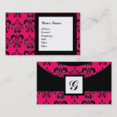 DAMASK EDELSTEEN MONOGRAM,3 VISITEKAARTJE (Voorkant / Achterkant)