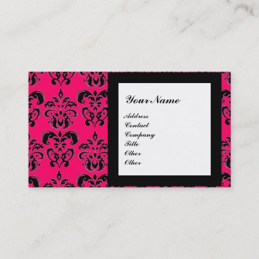 DAMASK EDELSTEEN MONOGRAM,3 VISITEKAARTJE (Voorkant)