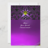 DAMASK EDELSTEEN MONOGRAM  geel paars Kaart (Achterkant)