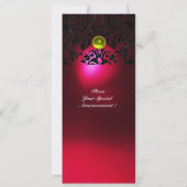 DAMASK EDELSTEEN MONOGRAM geel rood bordeauxrood Kaart (Achterkant)