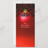 DAMASK EDELSTEEN MONOGRAM geel rood Kaart (Achterkant)