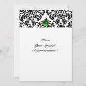 DAMASK EDELSTEEN MONOGRAM jade groen gespikkeld Kaart (Achterkant)