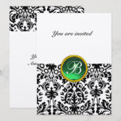 DAMASK EDELSTEEN MONOGRAM jade groen gespikkeld Kaart (Voorkant / Achterkant)