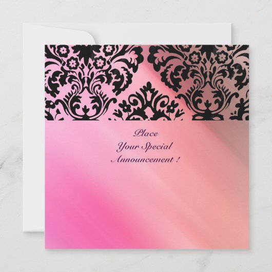 DAMASK EDELSTEEN MONOGRAM paars violet zijde Kaart (Achterkant)