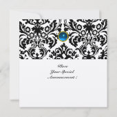 DAMASK EDELSTEEN MONOGRAM saffier blauw goud Kaart (Achterkant)
