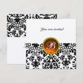 DAMASK EDELSTEEN MONOGRAM topaas oranje goud Kaart (Voorkant / Achterkant)