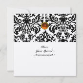 DAMASK EDELSTEEN MONOGRAM topaas oranje goud Kaart (Achterkant)
