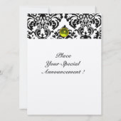 DAMASK EDELSTEEN STENEN MONOGRAM geel vilt Kaart (Achterkant)