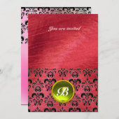 DAMASK EDELSTEEN STENEN MONOGRAM paarse zijde Kaart (Voorkant / Achterkant)