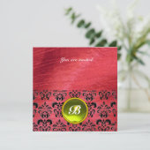 DAMASK EDLE STEIN MONOGRAMM paarse zijde Kaart (Staand voorkant)