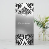 DAMASK EDMELSTEEN INITIALEN wit Kaart (Staand voorkant)