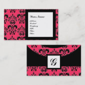 DAMASK EDMELSTEEN MONOGRAAM,3 VISITEKAARTJE (Voorkant / Achterkant)