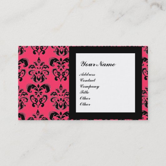 DAMASK EDMELSTEEN MONOGRAAM,3 VISITEKAARTJE (Voorkant)