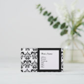 DAMASK EDMELSTEEN MONOGRAM, 3 parels Visitekaartje (Staand voorkant)