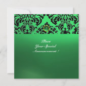DAMASK EDMELSTEEN MONOGRAM groene jade Kaart (Achterkant)