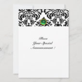 DAMASK EDMELSTEEN MONOGRAM jade groen wit Kaart (Achterkant)