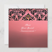 DAMASK EDMELSTEEN MONOGRAM roze Kaart (Achterkant)