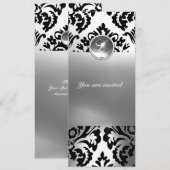 DAMASK EDMELSTEEN MONOGRAM wit Kaart (Voorkant / Achterkant)