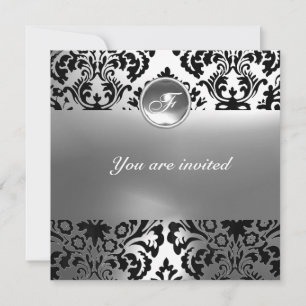 DAMASK EDMELSTEEN MONOGRAM wit Kaart