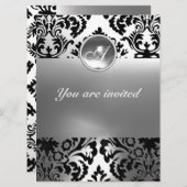 DAMASK EDMELSTEEN MONOGRAM wit Kaart (Voorkant / Achterkant)