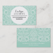 DAMASK EENVOUDIG SPOT patroon koel mint groen Visitekaartje (Voorkant / Achterkant)