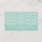DAMASK EENVOUDIG SPOT patroon koel mint groen Visitekaartje (Achterkant)