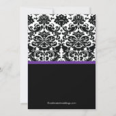 Damask Eggplant Paarse Bridal Shower Invitation Kaart (Achterkant)