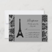 Damask Eiffel Tower RSVP (Voorkant)