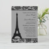 Damask Eiffel Tower Weddenschap Kaart (Staand voorkant)