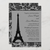 Damask Eiffel Tower Weddenschap Kaart (Voorkant / Achterkant)