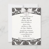 Damask Elegance Bruiloft Bruidsdouche Uitnodiginge Kaart (Voorkant)