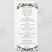 Damask Elegance Bruiloft Menu Kaart (Voorkant / Achterkant)