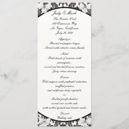 Damask Elegance Bruiloft Menu Kaart