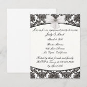 Damask Elegance Engagement Party Uitnodiging (Voorkant / Achterkant)