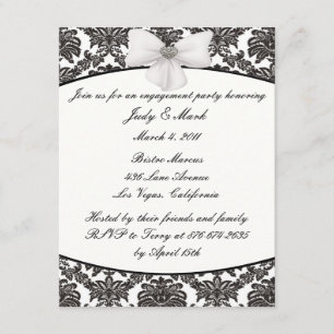 Damask Elegance Engagement Party Uitnodiging