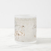 Damask Elegance - net getrouwd Matglas Koffiemok (Center)