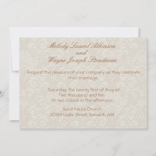 Damask Elegance Save The Date (Achterkant)