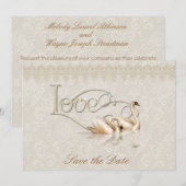 Damask Elegance Save The Date (Voorkant / Achterkant)