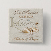 Damask Elegance Vierkante Button 5,1 Cm (Voorkant)