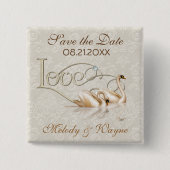 Damask Elegance Vierkante Button 5,1 Cm (Voorkant)