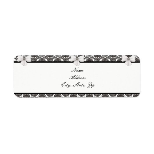 Damask Elegance Wedding Adresetiketten Etiket (Voorkant)