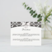 Damask Elegance Wedding Direction Kaarten (Staand voorkant)